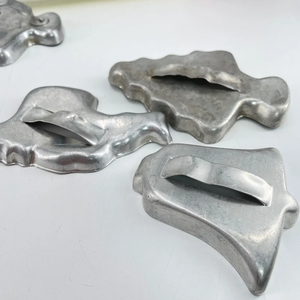 Vintage Aluminum Cookie Cutter Lot 19pc Mixed Christmas Animals Stars Hearts